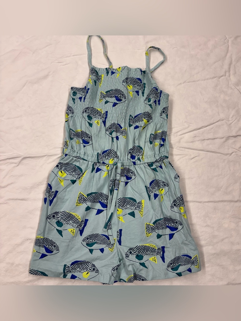 NEW 
Tea Collection Blue Knit Fish Romper Size 14